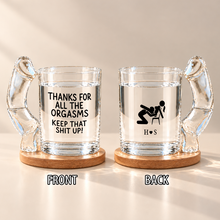 Load image into Gallery viewer, Personalized Glass Mug with Cheeky Quote for Couples Gift
