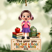 Load image into Gallery viewer, Personalized School Year Acrylic Ornament for Proud Parents
