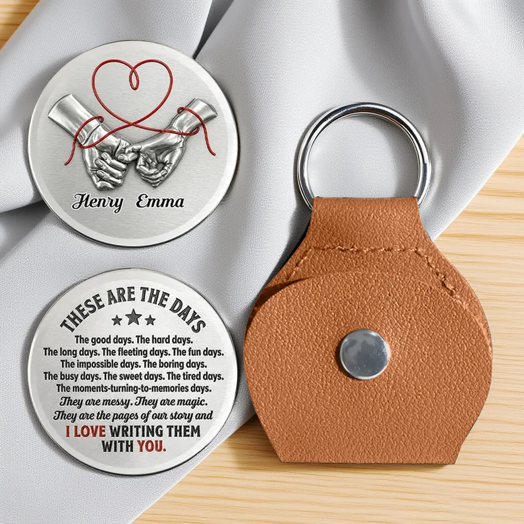 Personalized Pocket Hug Keychain Red Heart Gift for Couple