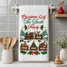 Load image into Gallery viewer, Personalized Christmas Kitchen Towel Decor Unique Family Gift
