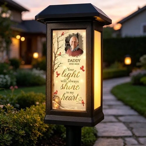 Personalized Solar Garden Stake Light for Dad | Sympathy Gift