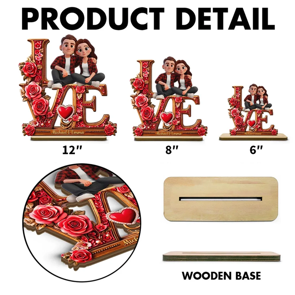 Personalized Couple Figurine Love Display - Romantic Gift for Anniversaries Plaque MagicInPrints