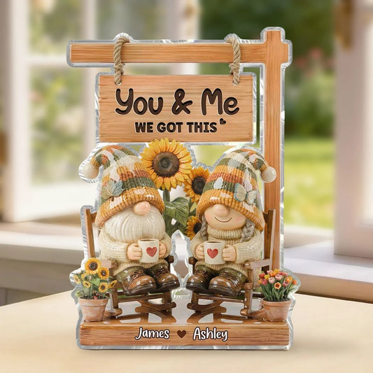 Personalized Gnome Couple Figurine for Couples - Romantic Home Decor Gift Plaque MagicInPrints