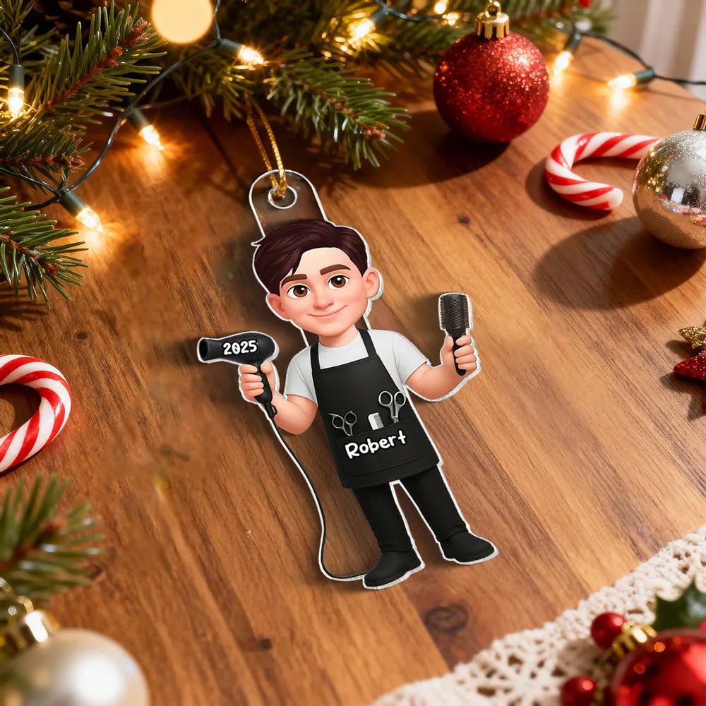 Personalized Hair Stylist Christmas Ornaments for Professionals - 2025 Holiday Gift Ornament MagicInPrints