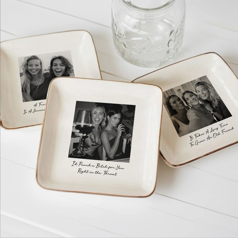 Custom Ceramic Photo Plates for Friends - Sentimental Gift for Special Occasions Jewelry MagicInPrints