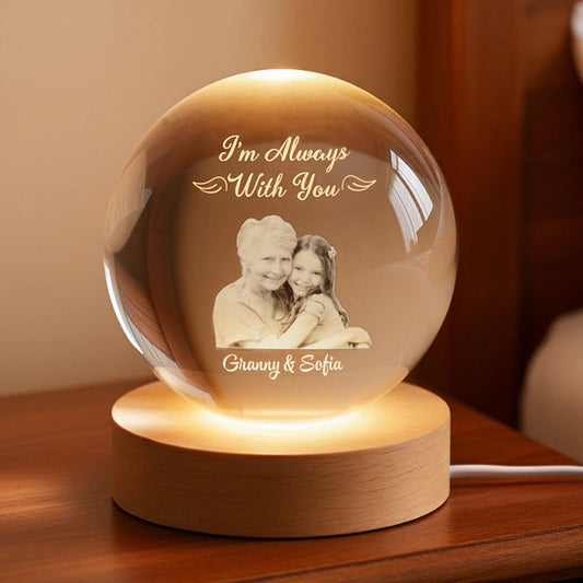 Personalized Photo Crystal Globe for Grandparents - Sentimental Gift for Family Lamp MagicInPrints