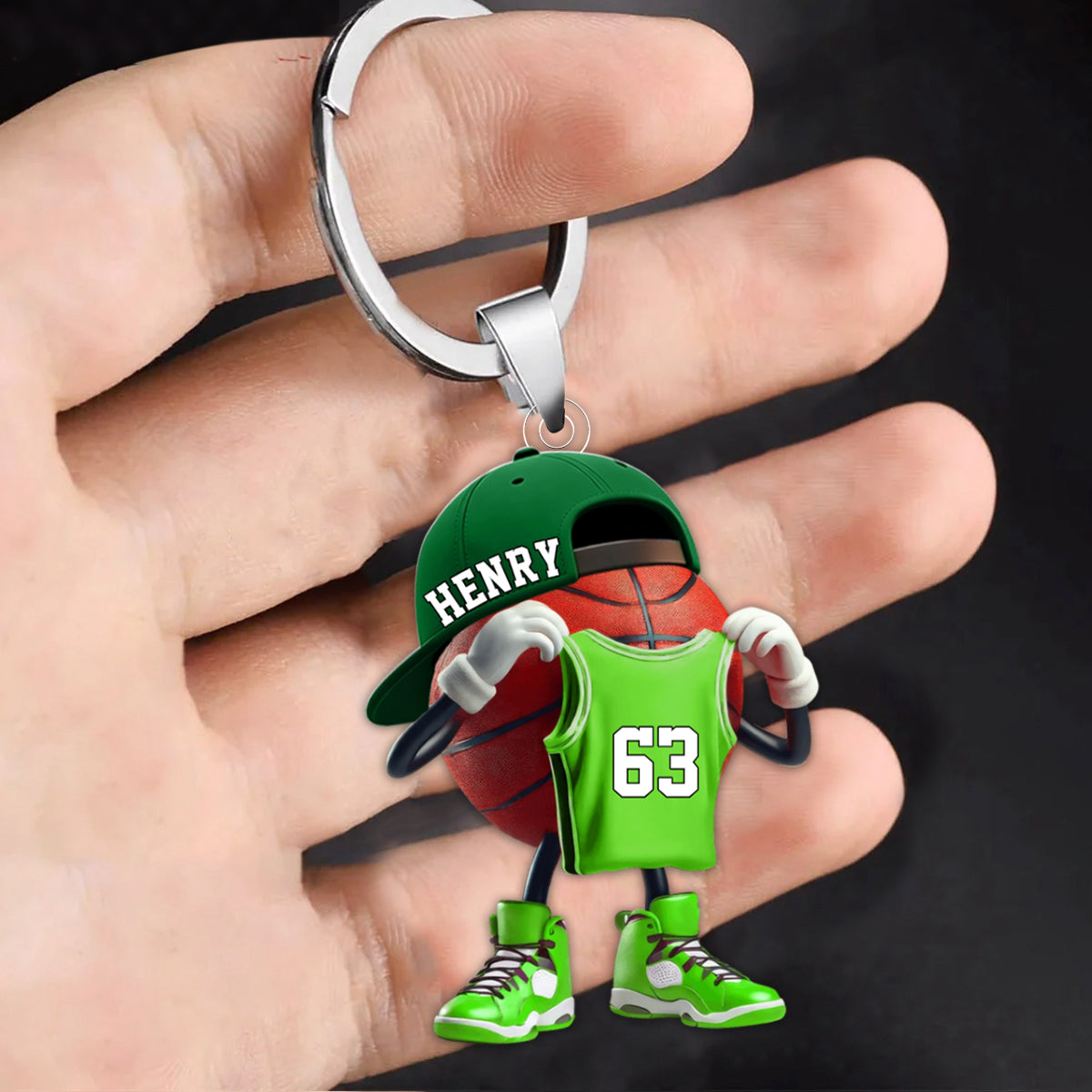 Personalized Basketball Keychain for Sports Fans - Custom Name Gift Keychain MagicInPrints