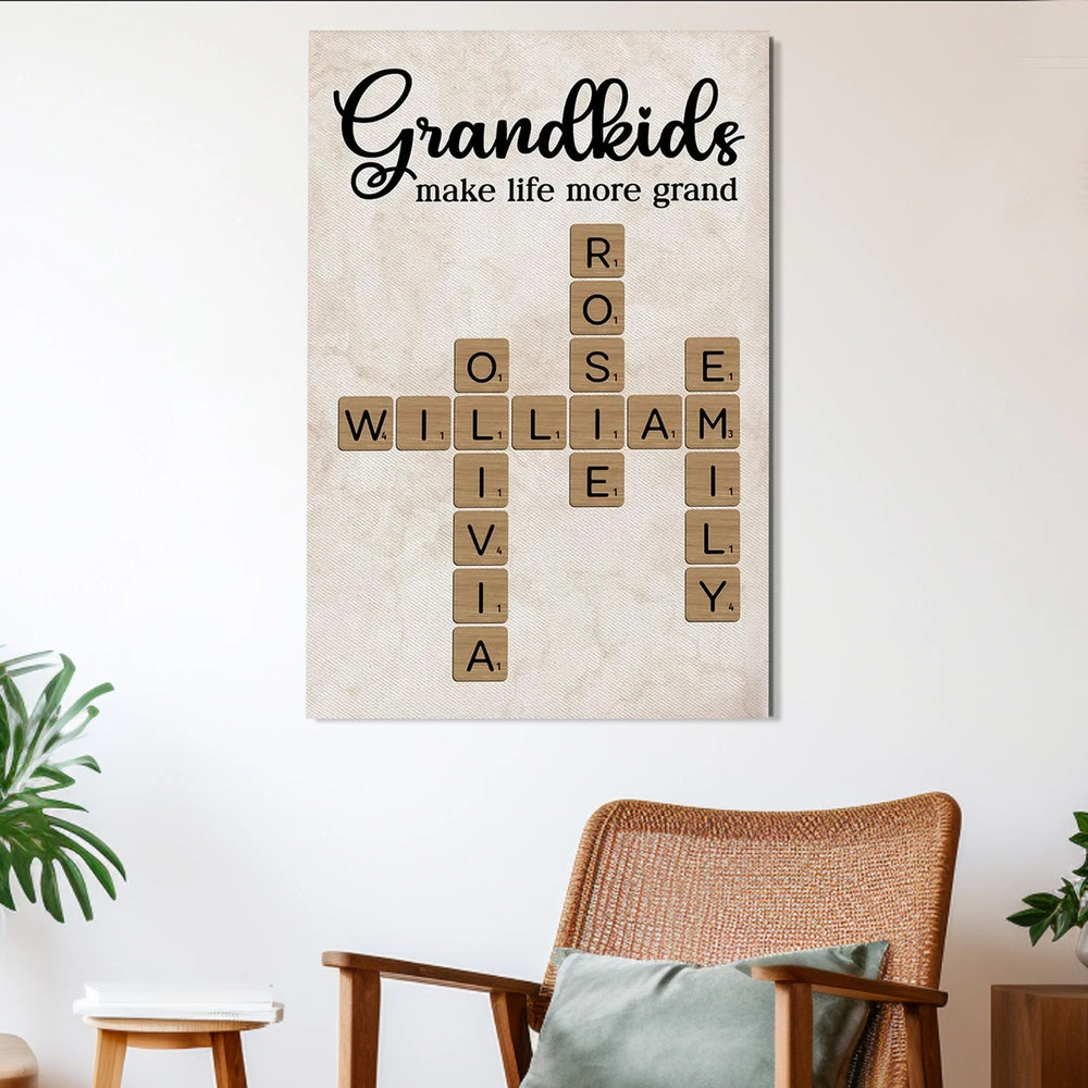 Personalized Grandkids Canvas Wall Art for Grandparents - Sentimental Home Decor Gift Poster or Canvas MagicInPrints