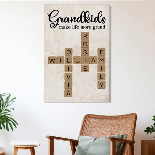 Personalized Grandkids Canvas Wall Art for Grandparents - Sentimental Home Decor Gift Poster or Canvas MagicInPrints