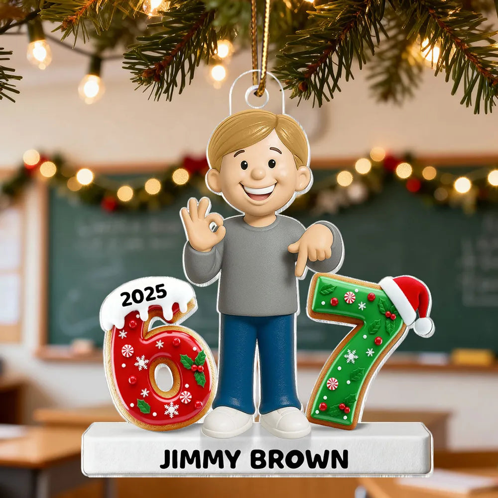 Personalized Boy Christmas Ornament 2025 - Custom Name Holiday Decoration Ornament MagicInPrints