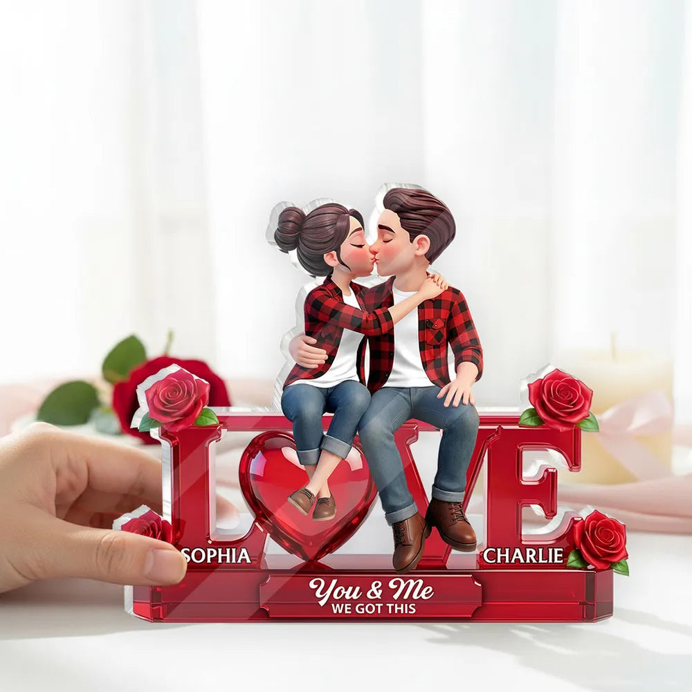 Personalized Couple Figurine Romantic Decor Gift - Anniversary or Valentine's Day Plaque MagicInPrints