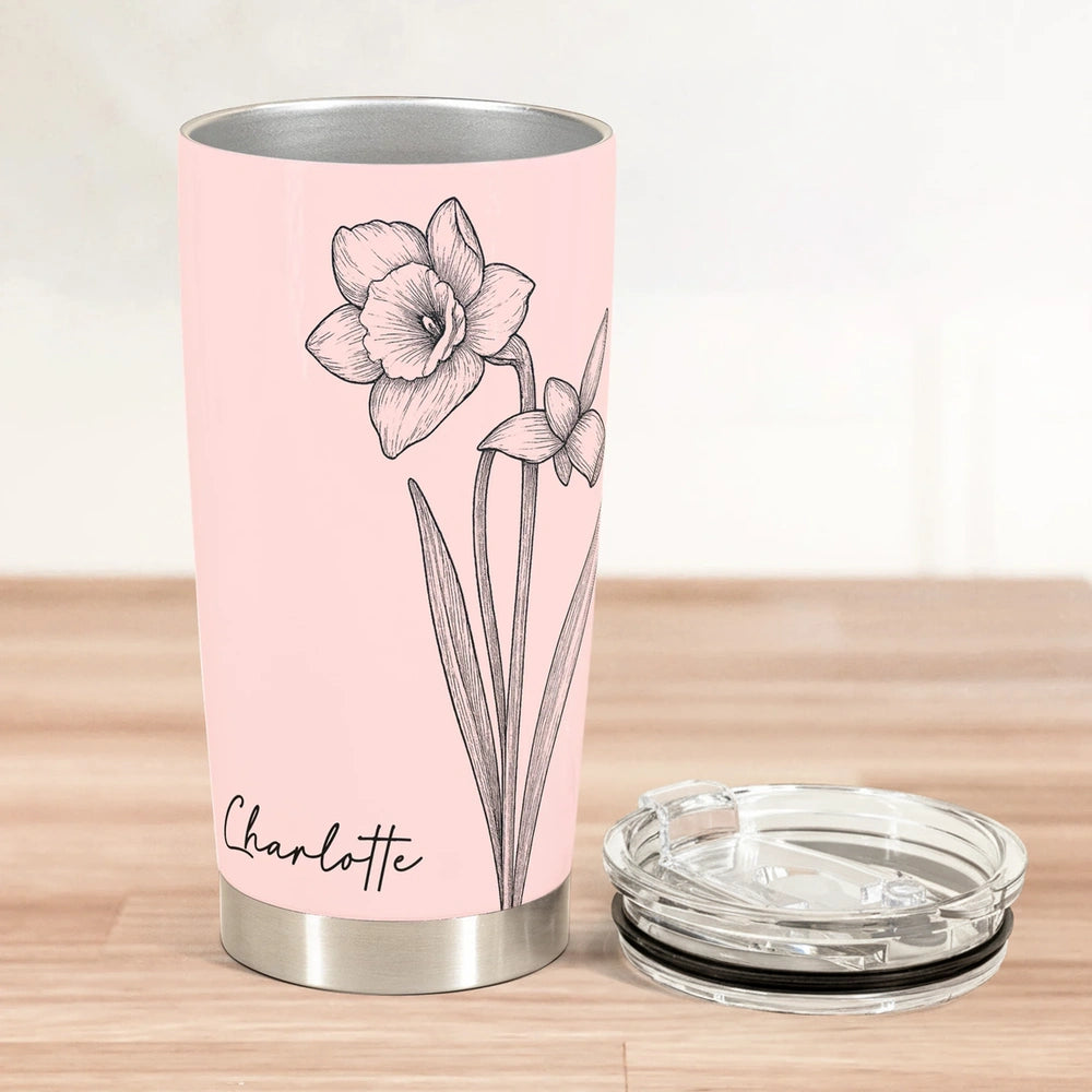 Personalized Floral Insulated Tumblers for Women - Custom Name Drinkware Cup MagicInPrints