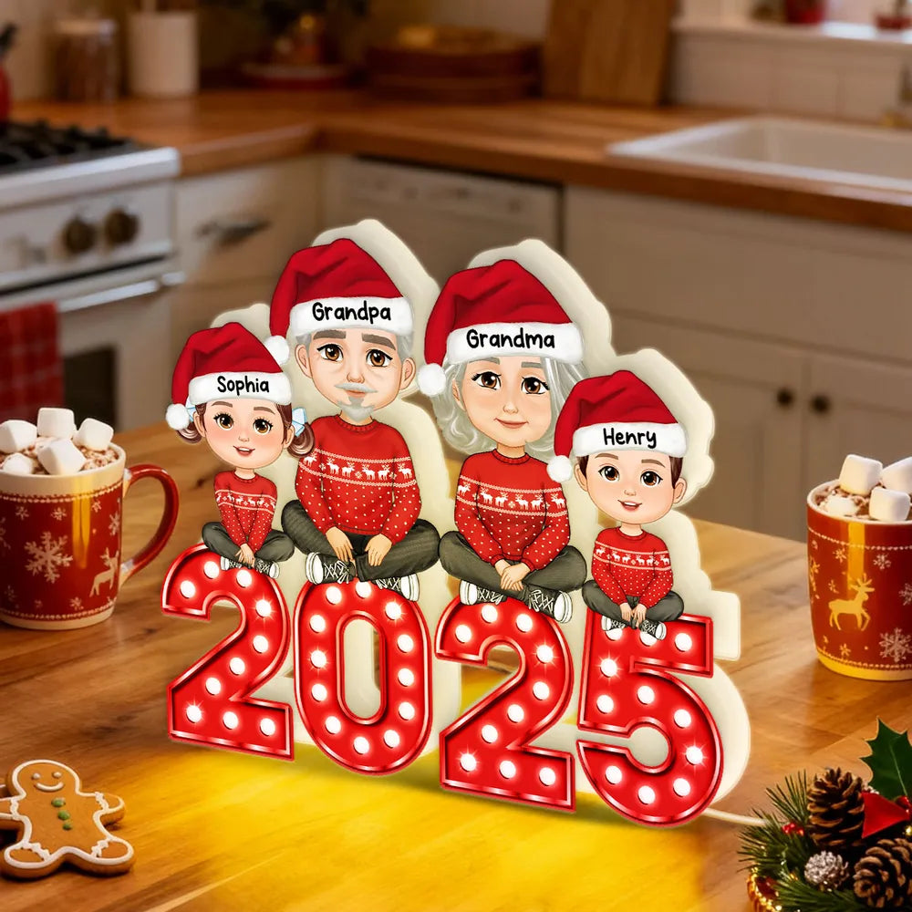 Personalized Family Christmas Table Decoration 2025 - Festive Holiday Gift Plaque MagicInPrints