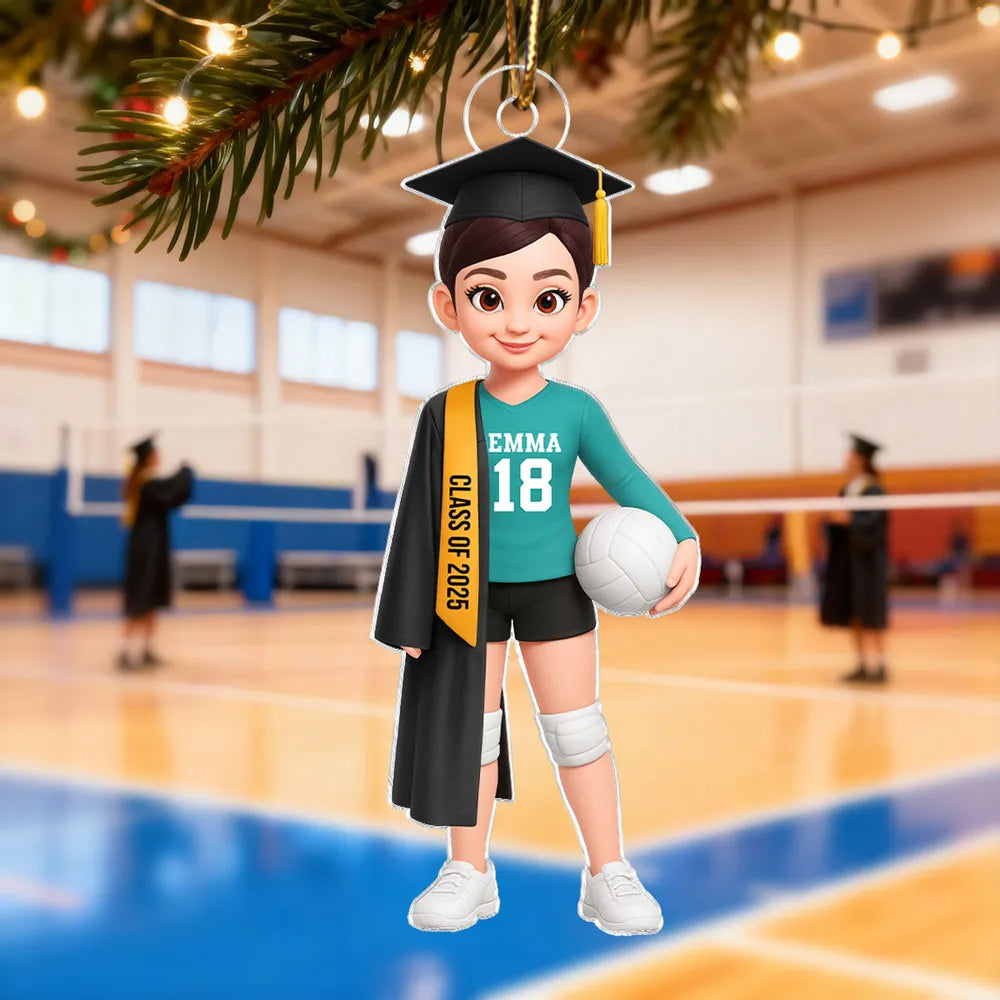 Personalized Graduation Volleyball Player Ornament for Class of 2025 - Perfect for Graduates Ornament MagicInPrints