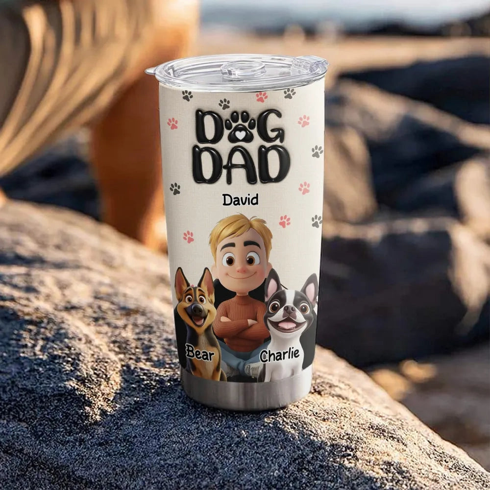 Personalized Dog Dad Tumbler for Pet Lovers - Custom Name Gift Cup MagicInPrints
