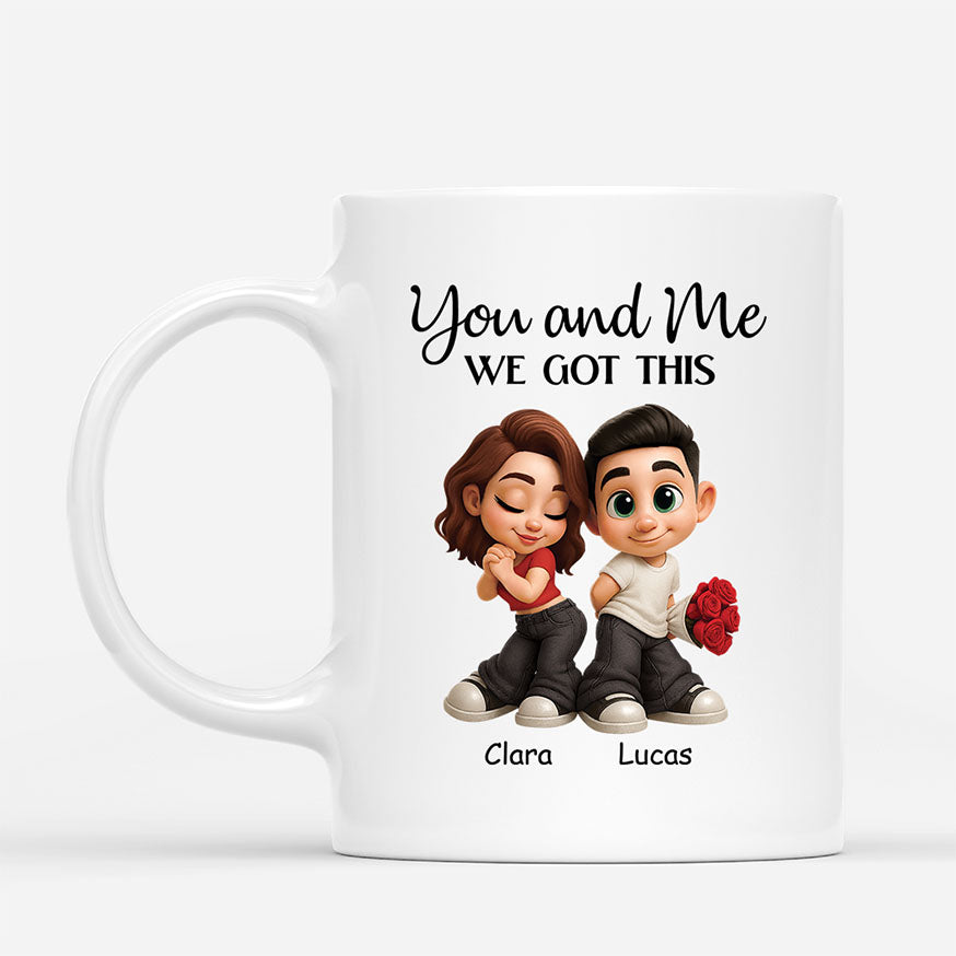 Personalized Couples Mug for Romantic Gift - You and Me Design Cup MagicInPrints