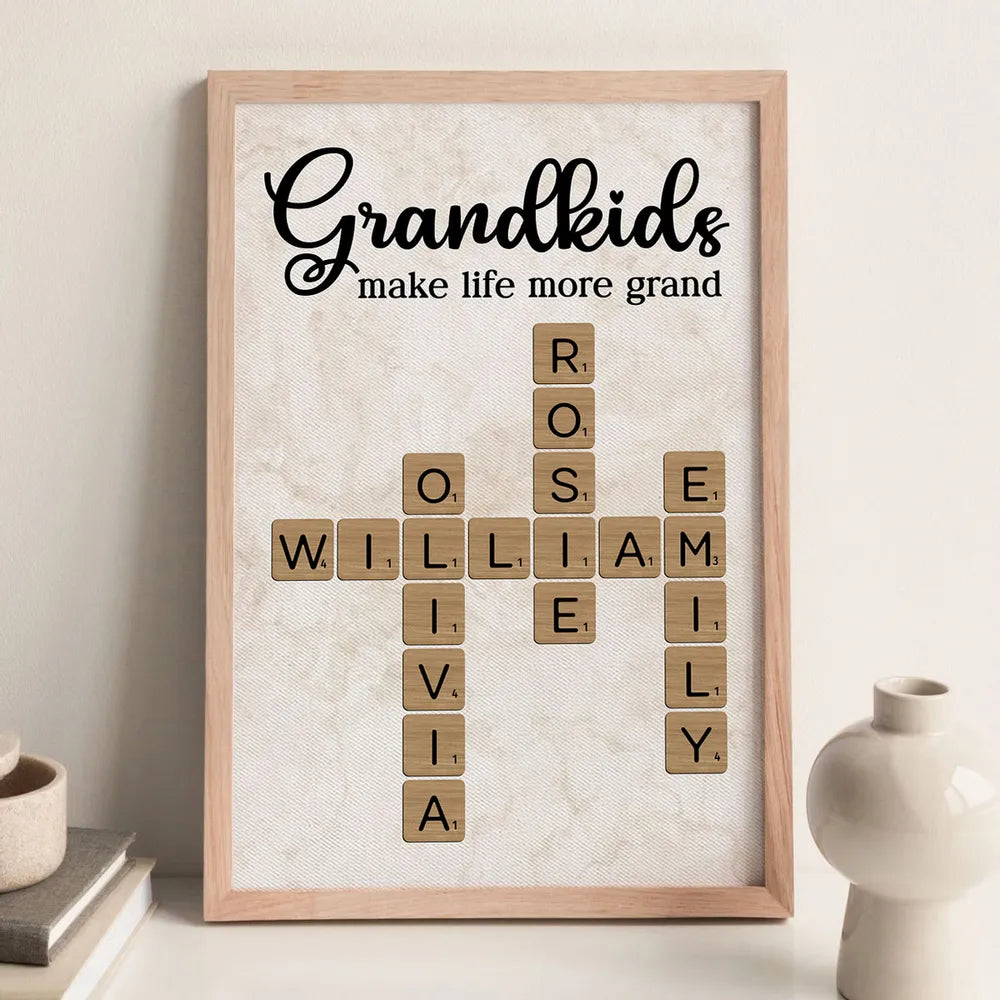 Personalized Grandkids Canvas Wall Art for Grandparents - Sentimental Home Decor Gift Poster or Canvas MagicInPrints