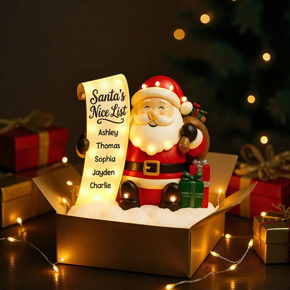Personalized Santa's Nice List LED Light for Kids - Christmas Decor Plaque MagicInPrints
