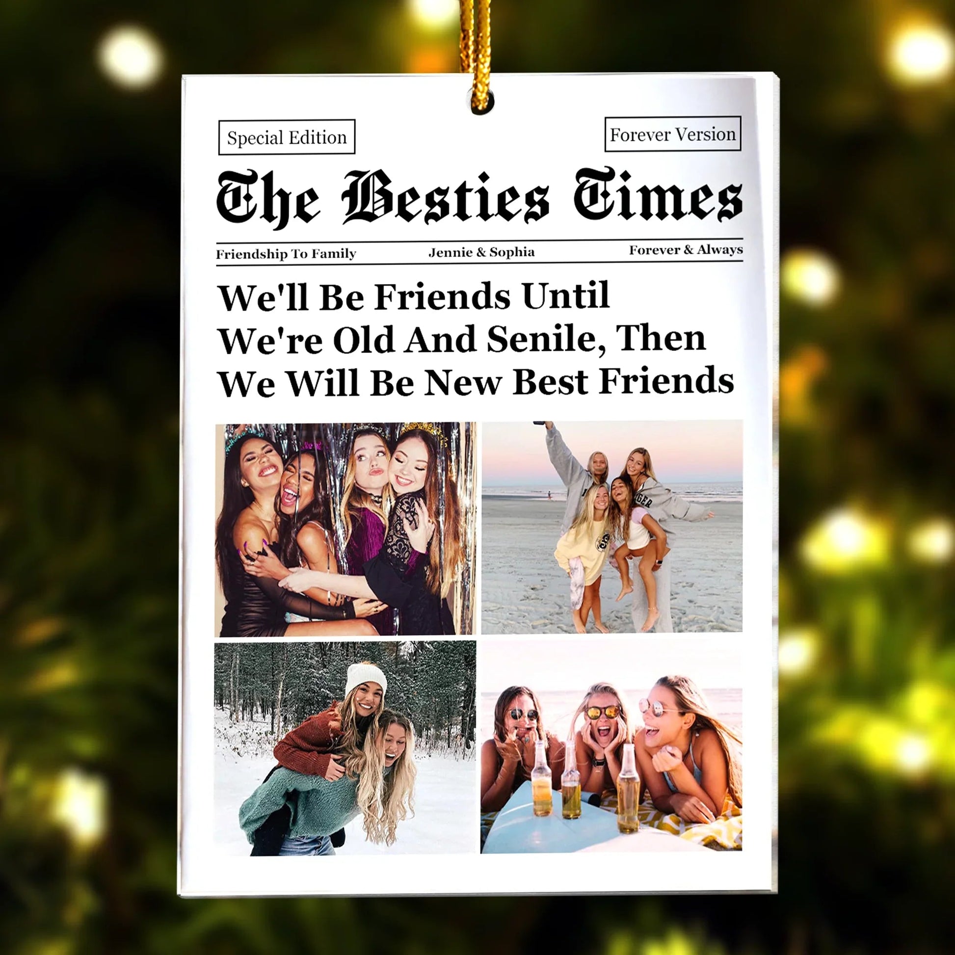 Personalized Friendship Ornament for Best Friends - Sentimental Keepsake Gift Ornament MagicInPrints