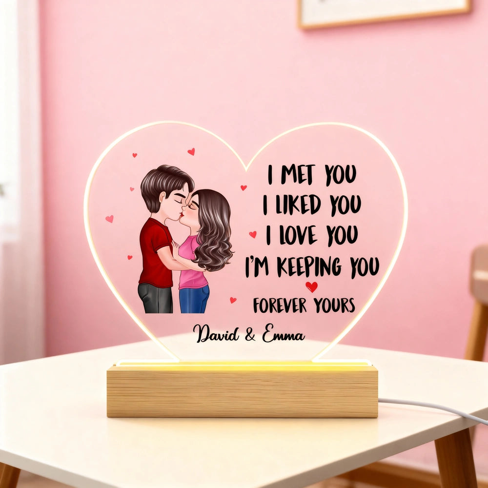 Personalized Heart-Shaped LED Lamp for Couples - Romantic Gift Plaque MagicInPrints