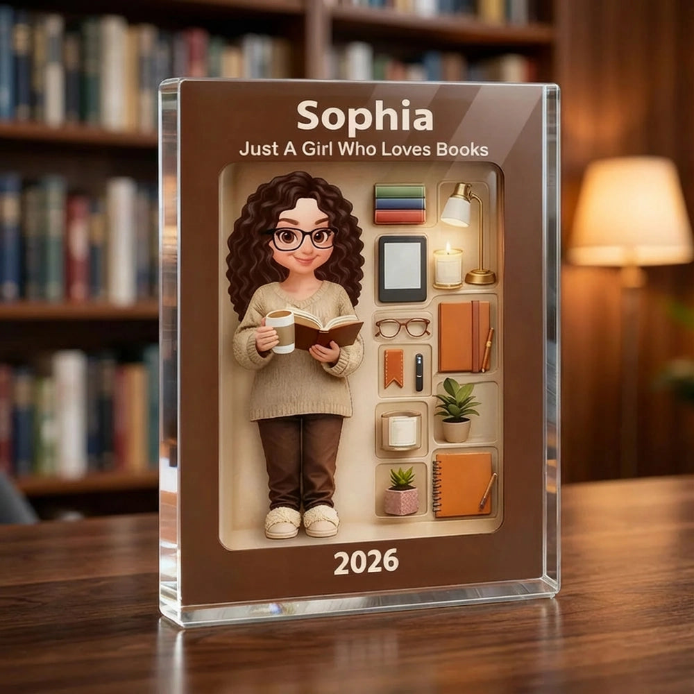 Personalized Book Lover Acrylic Block for Girls - Home Decor Gift Plaque MagicInPrints