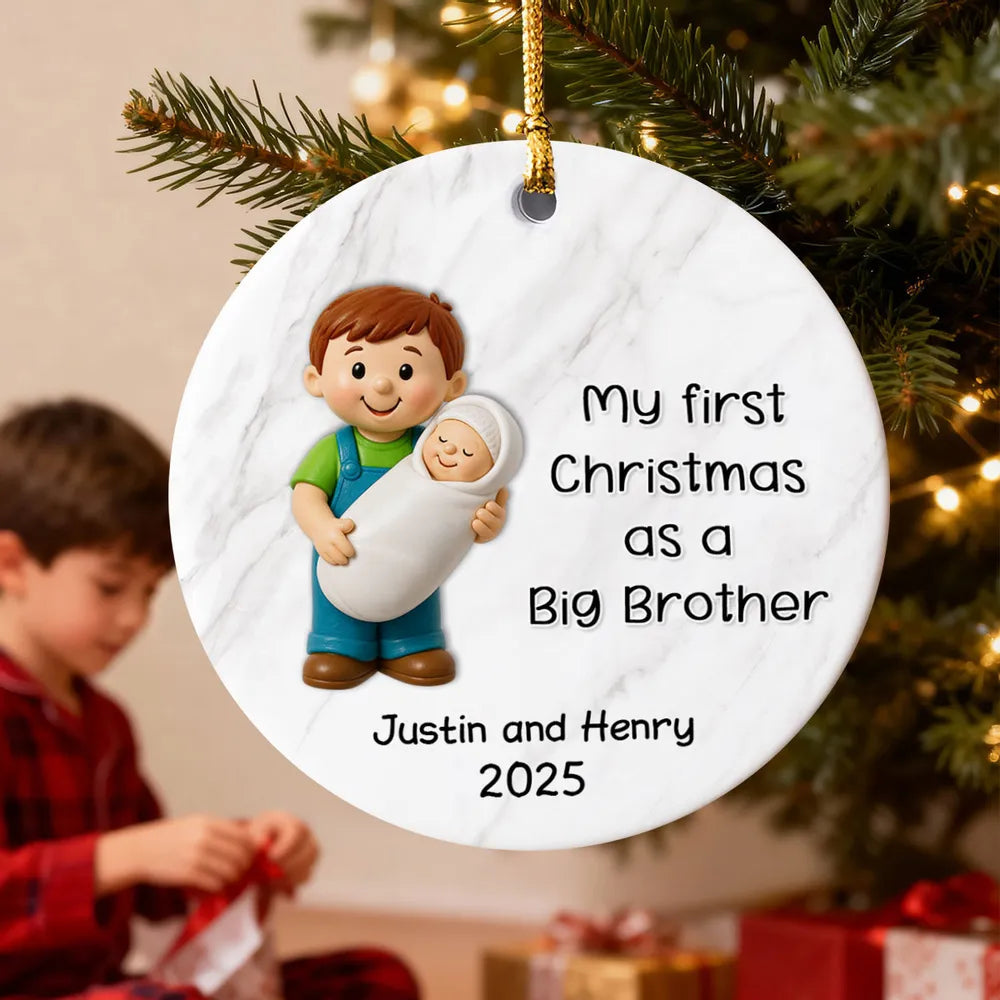Personalized Christmas Ornament for New Big Brother - First Christmas Keepsake 2025 Ornament MagicInPrints