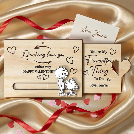 Personalized Wooden Valentine's Card for Couples - Romantic Gift Ornament MagicInPrints