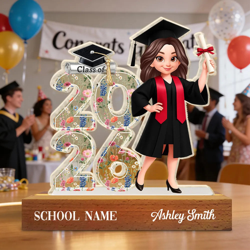 Personalized Graduation Acrylic Plaque for Class of 2026 - Custom School Name and Graduate Plaque MagicInPrints