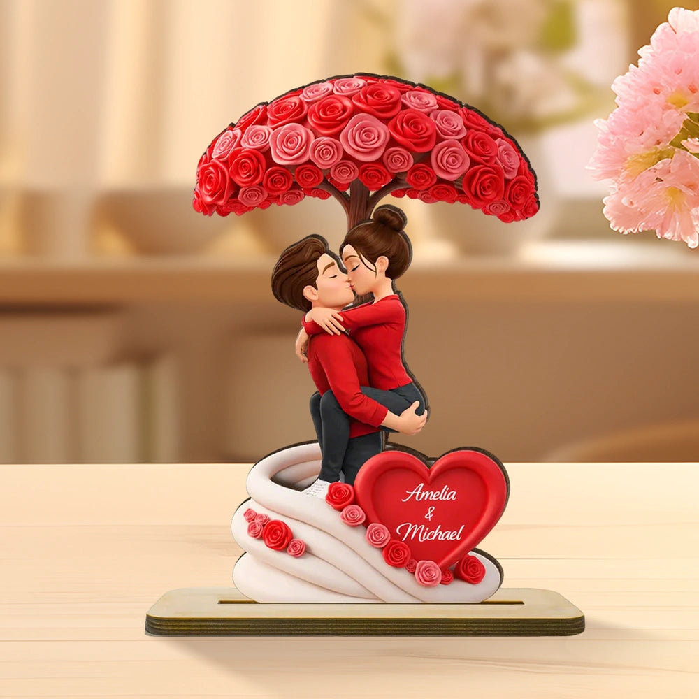 Personalized Romantic Couple Figurine for Lovers - Valentine's Day Gift Plaque MagicInPrints