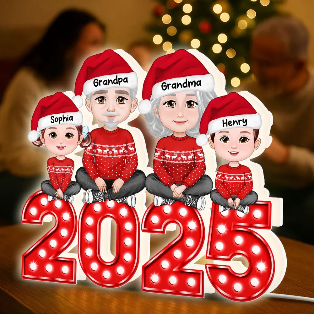 Personalized Family Christmas Table Decoration 2025 - Festive Holiday Gift Plaque MagicInPrints