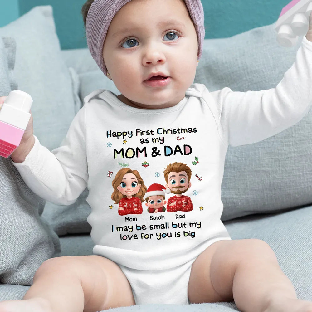 Personalized Baby Onesie for First Christmas - Custom Family Design Cloth MagicInPrints