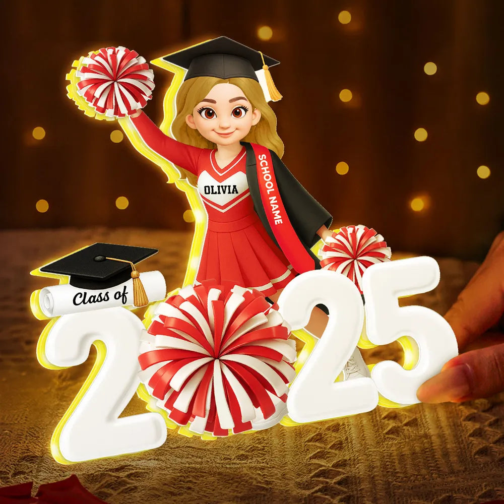 Personalized Graduation Cheerleader Figurine for Class of 2026 - Perfect Graduation Gift Plaque MagicInPrints