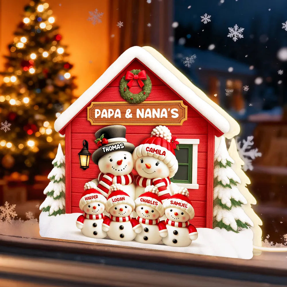 Personalized Snowman Family Ornament for Christmas - Custom Holiday Decoration Plaque MagicInPrints