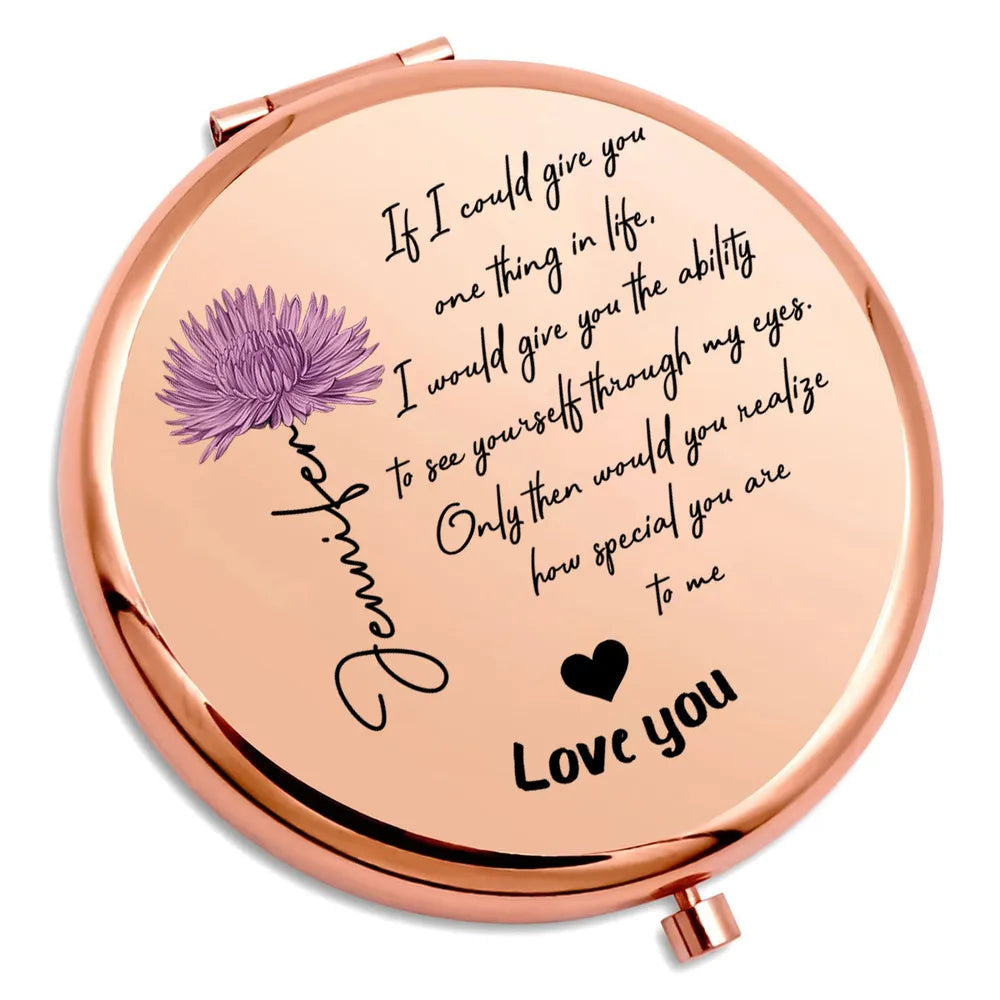 Personalized Compact Mirror for Her - Sentimental Gift with Custom Name and Message Beauty Tools MagicInPrints