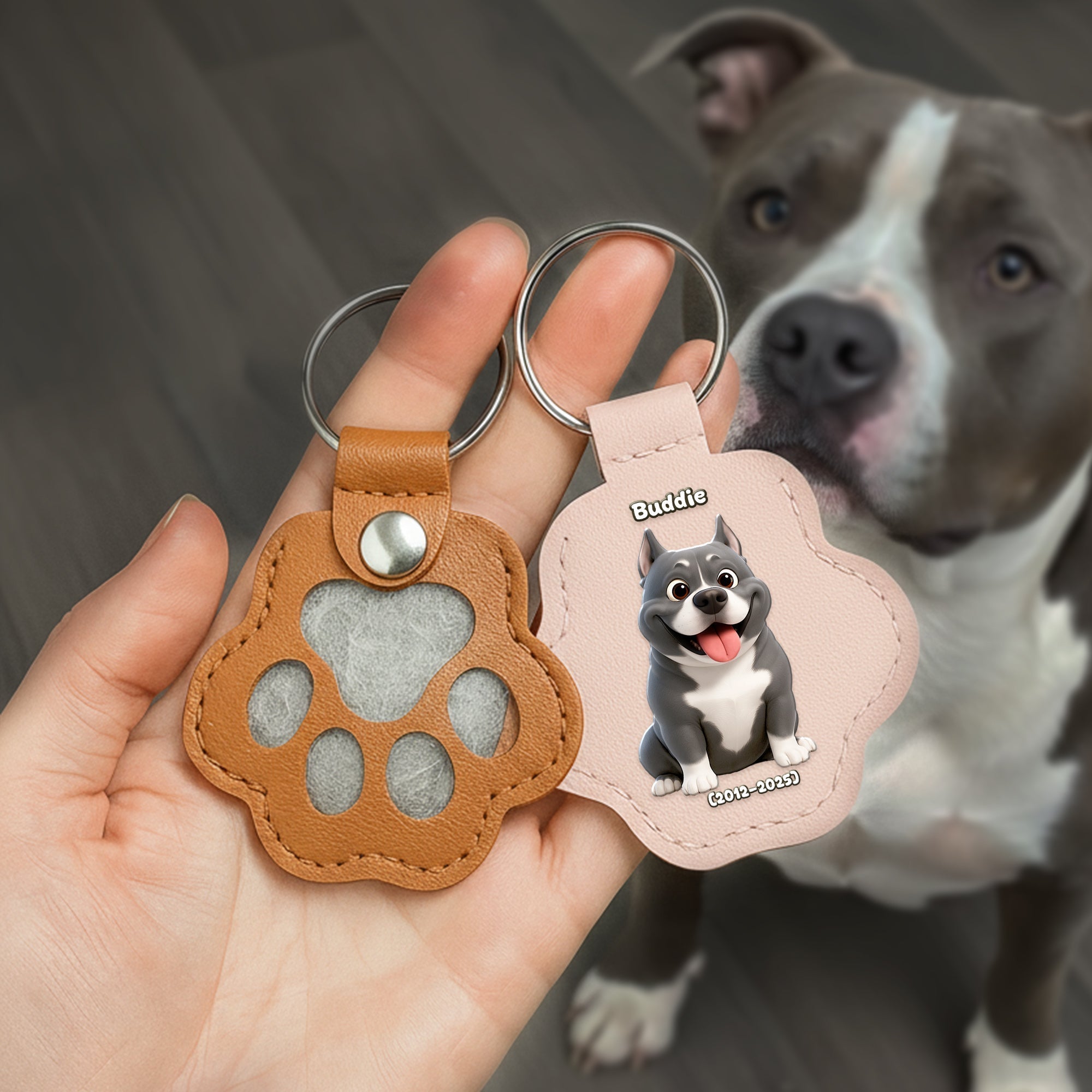 "Cherish Your Memories: Personalized Pet Fur Storage Keychain - A Heartfelt Gift for Pet Lovers" Keychains PopCulturePrints