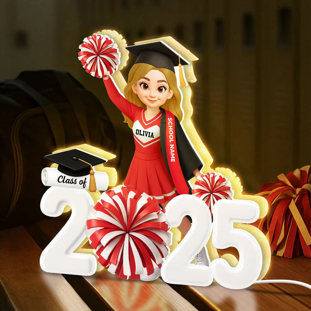 Personalized Graduation Cheerleader Figurine for Class of 2026 - Perfect Graduation Gift Plaque MagicInPrints