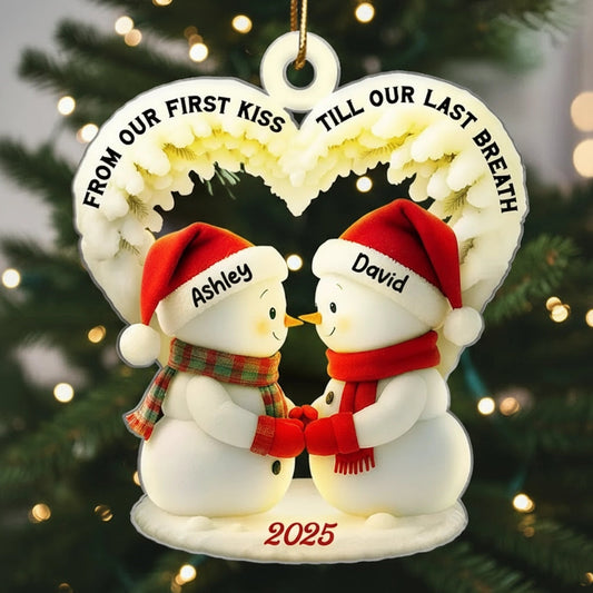 Personalized Snowman Couple Ornament for Couples - Christmas Keepsake Ornament MagicInPrints