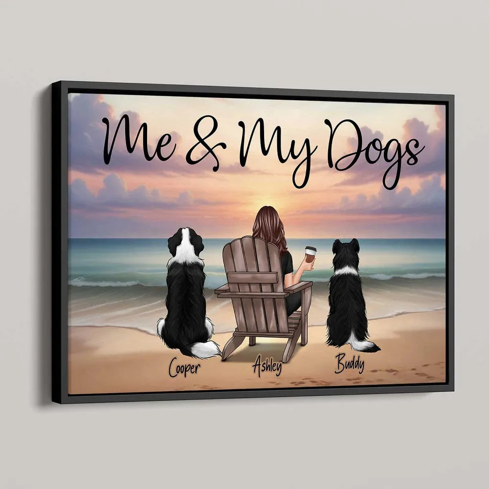 Personalized Dog Lover Canvas Print for Pet Owners - Beach Scene Poster or Canvas MagicInPrints