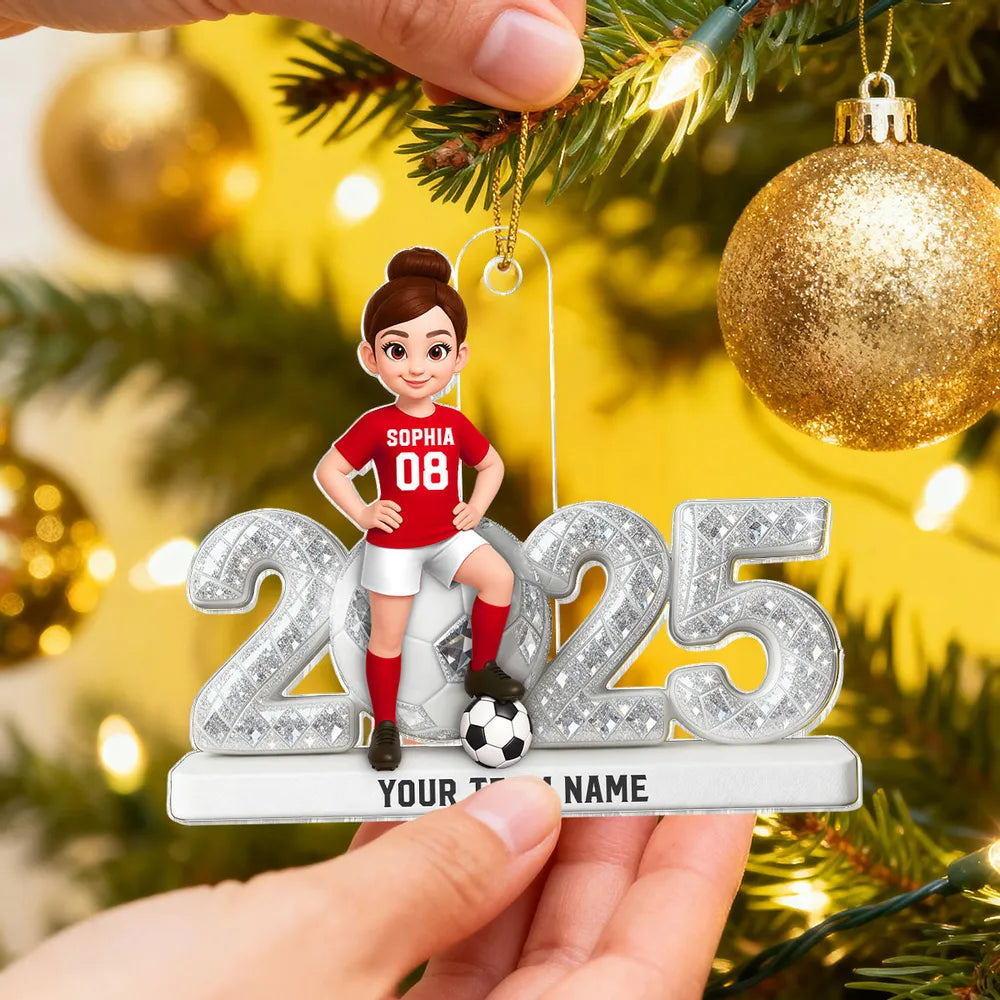 Personalized Soccer Ornament for Kids - Custom Team Name 2025 Ornament MagicInPrints