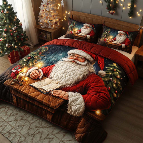 Bring the Magic of Christmas Home – Personalized Quilted Bedding Set – Gift for Kids and Santa Lovers Quilted Bedding Set V2 MagicInPrints