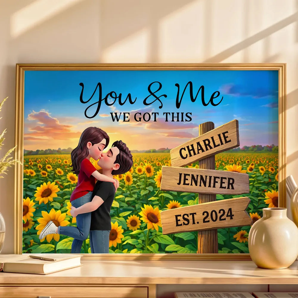 Personalized Couple Canvas Print for Romantic Partners - Anniversary Gift Poster or Canvas MagicInPrints