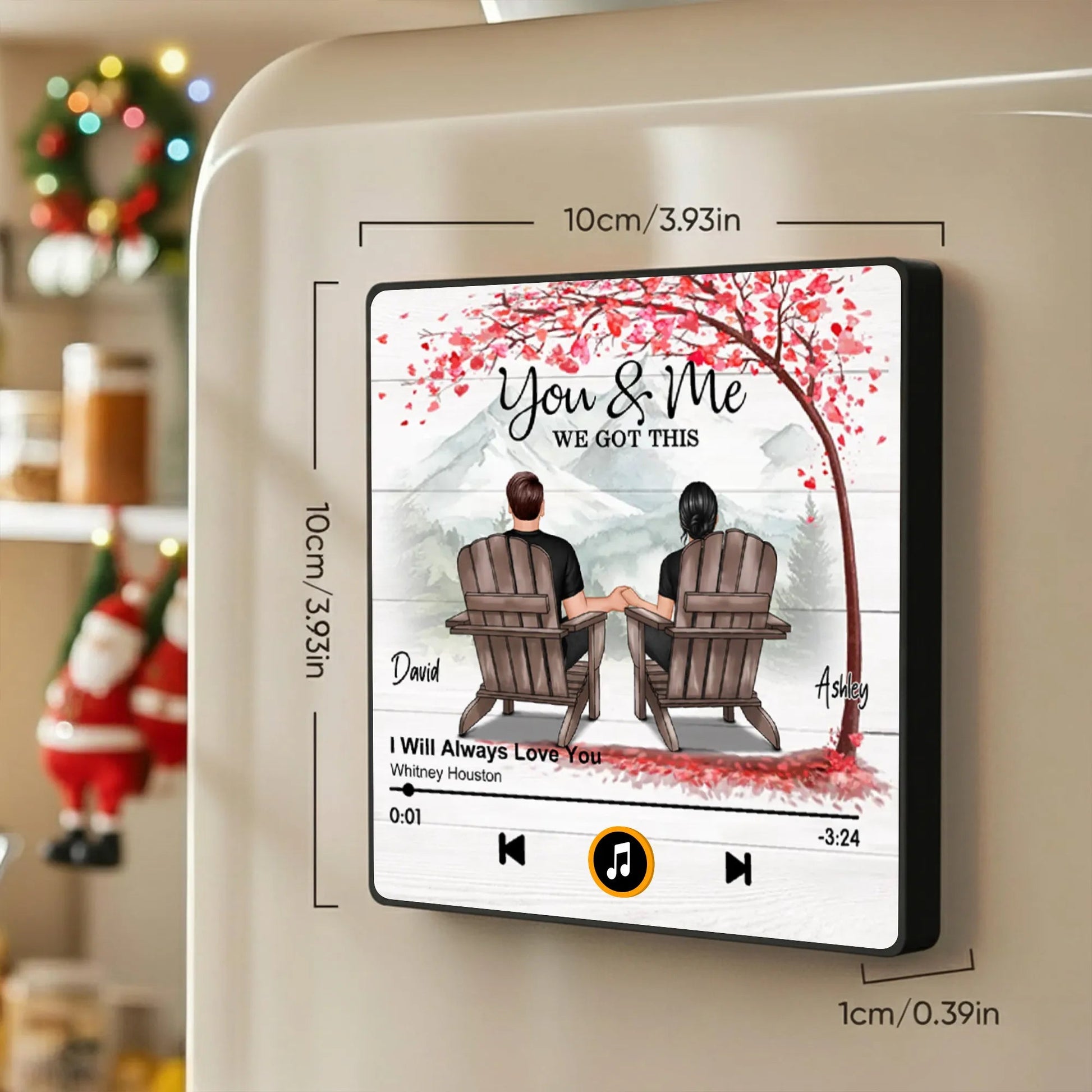 Personalized Couple Music Plaque with Names - Romantic Gift for Anniversaries Fridge Magnet MagicInPrints