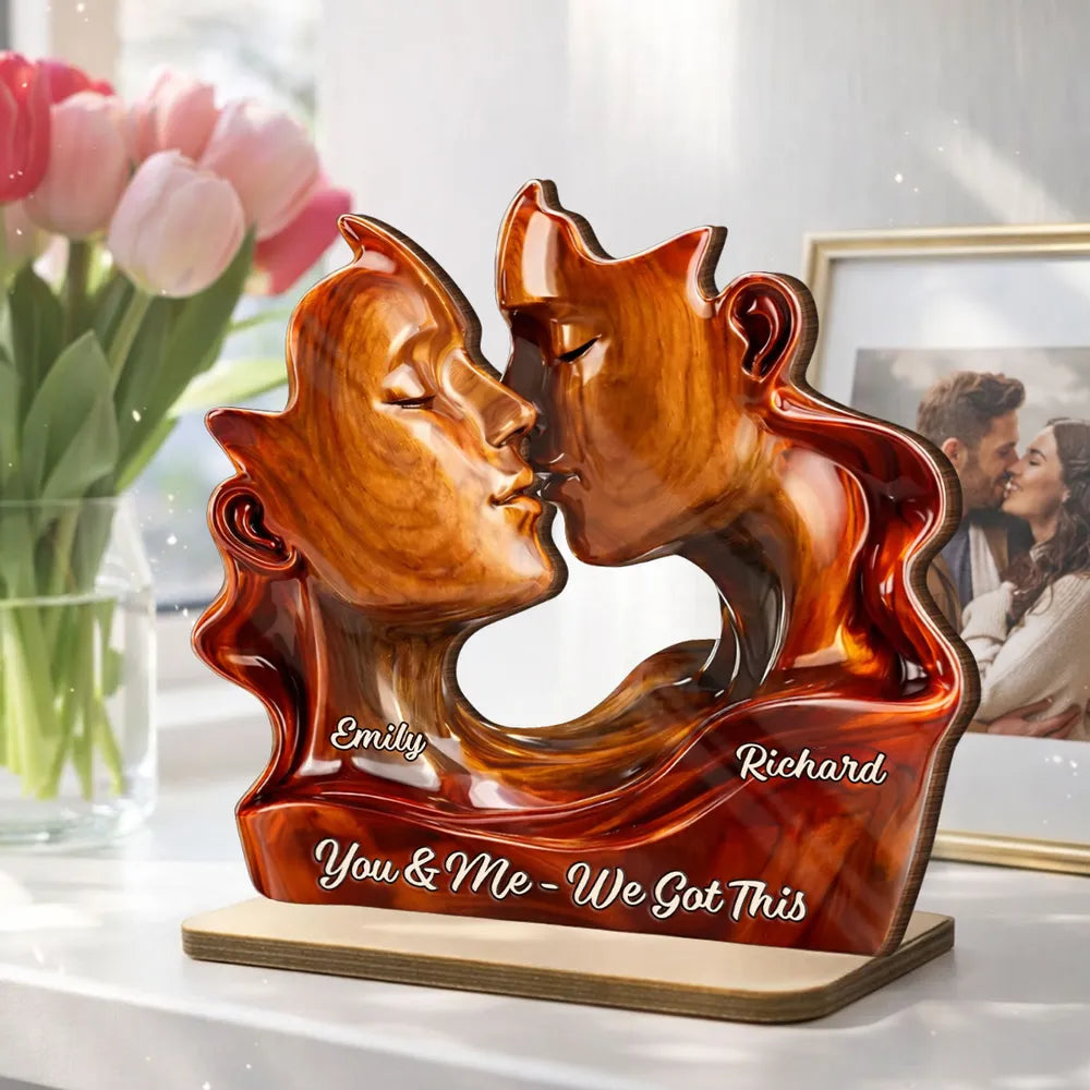 Personalized Couple Sculpture for Lovers - Romantic Home Decor Gift Plaque MagicInPrints