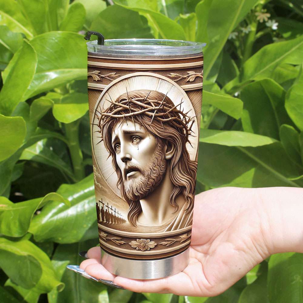 Personalized Jesus Tumbler - Meaningful Christian Gift Tumbler Cup PopCulturePrints