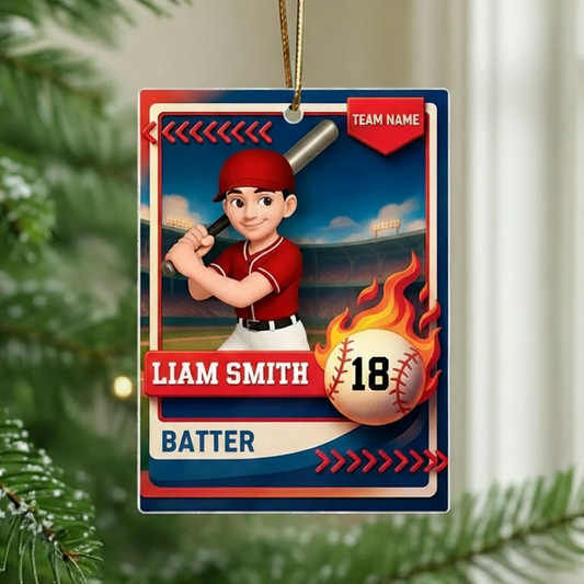 Personalized Baseball Ornament for Kids - Custom Sports Gift Ornament MagicInPrints