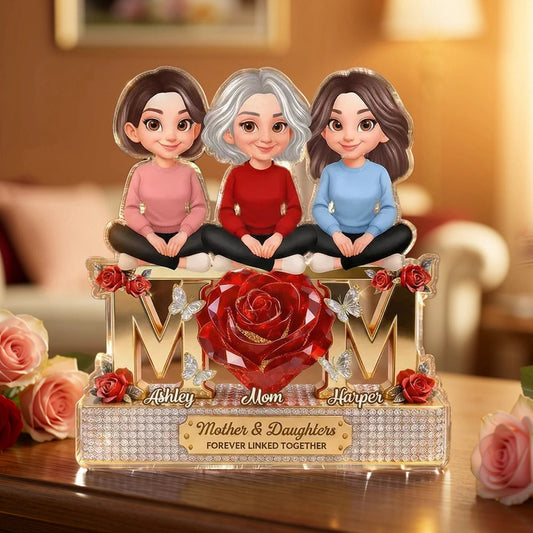 Custom Mother & Daughters Figurine Gift - Sentimental Keepsake for Family Bond Plaque MagicInPrints