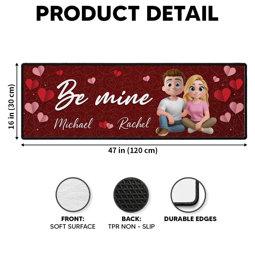 Personalized Couple Cartoon Doormat for Valentine's Day - Romantic Home Decor Doormat MagicInPrints