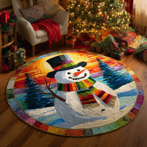 Celebrate Winter Wonder – Personalized Quilted Round Mat – Gift for Friends and Family Quilted Round Mat MagicInPrints
