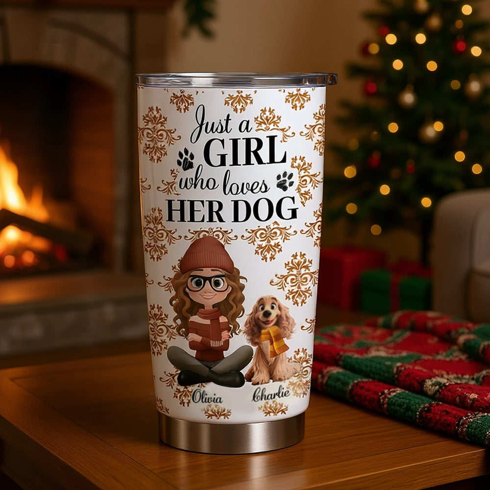 Personalized Dog Lover Tumbler for Women - Custom Name Gift Cup MagicInPrints
