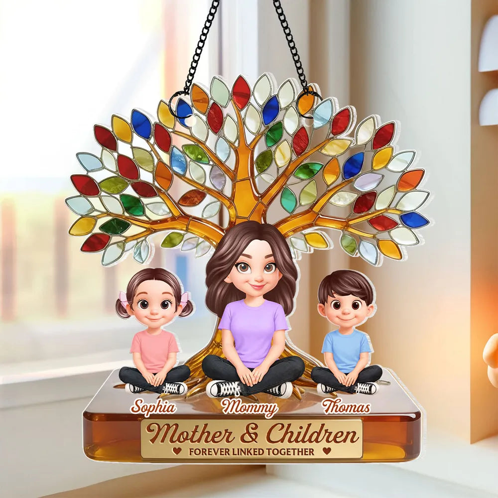 Personalized Family Tree Suncatcher for Mothers - Custom Gift for Mother's Day Ornament MagicInPrints